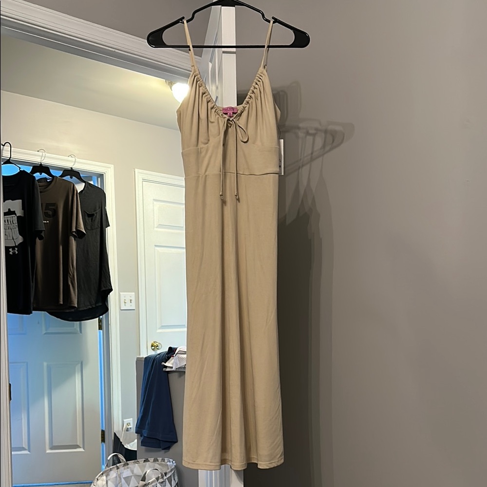 Francesca’s Tan Spaghetti Strap Dress